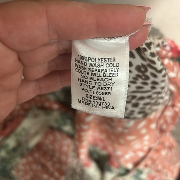 Umgee Floral Animal Print Ruffled Kimono M/L - Picture 6 of 6